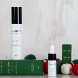 NIB AMANDINE SOL BOTANICALS Glowy Bundle Dew Dream Spray & Inner Glow Oil